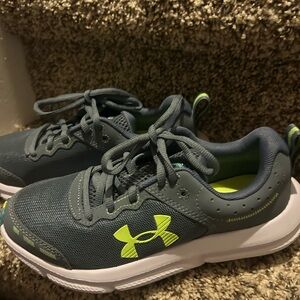 Under Armour Kids' Gray and Green Sneakers